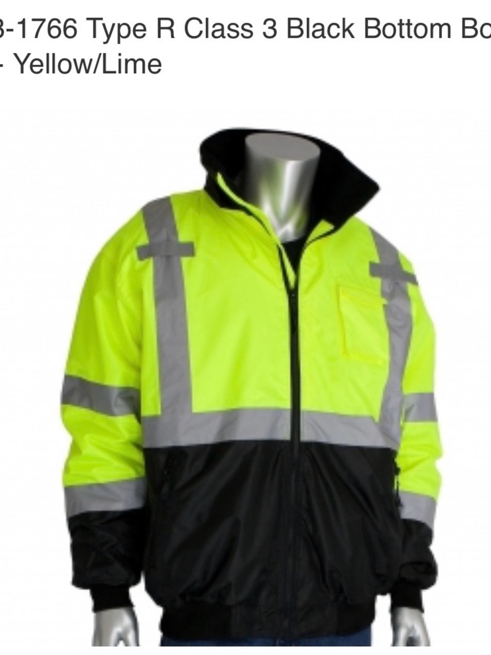 Pip safety jacket High-Visibility Yellow/Lime Safety Jacket with Black Bottom